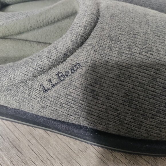 Men's L.L.Bean Sweater Fleece Scuff Slippers Green/Black Size 8 - Picture 4 of 8
